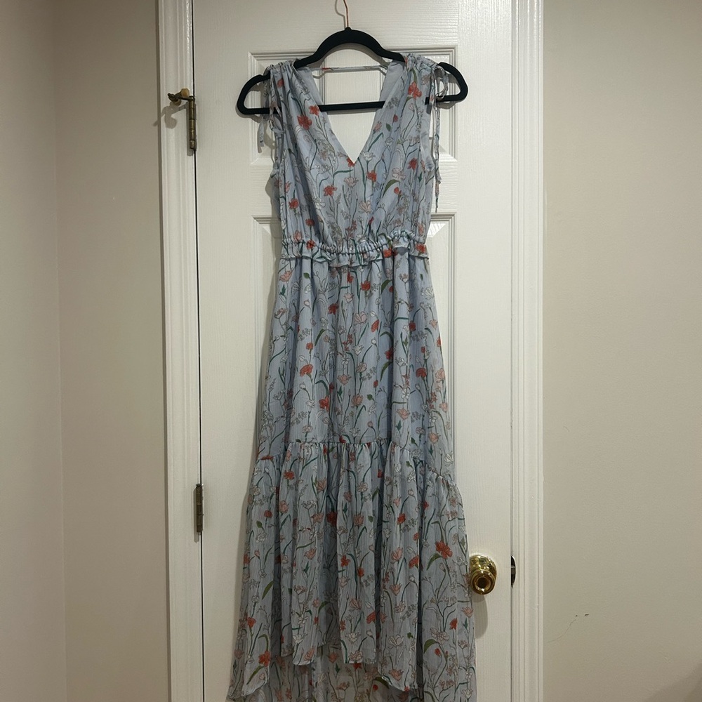 Banana Republic High Low Dress - Light Blue Floral